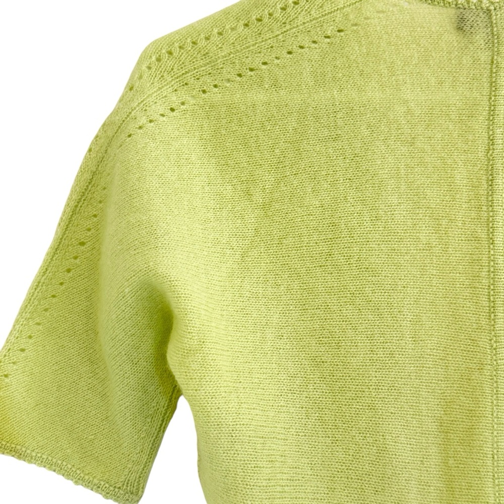 Cristopher Fischer Women's Lime Green 100% Cashmere Cardigan Size S - Picture 3 of 8